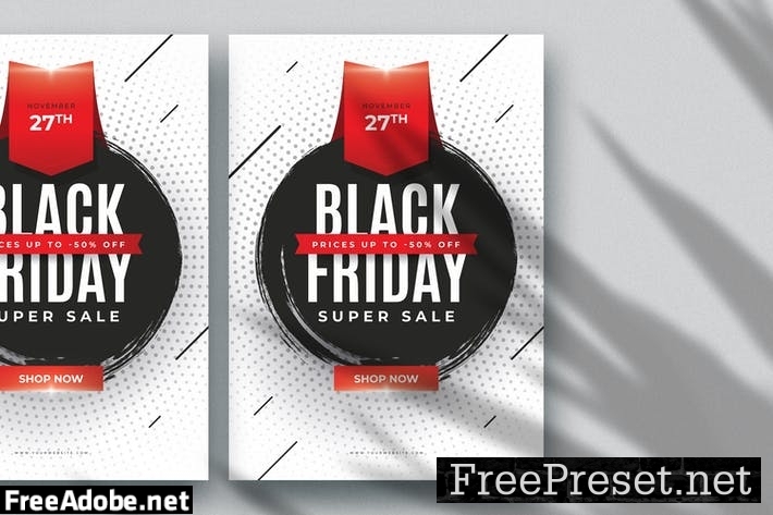 Minimal Black Friday Sales Flyer DPL787E