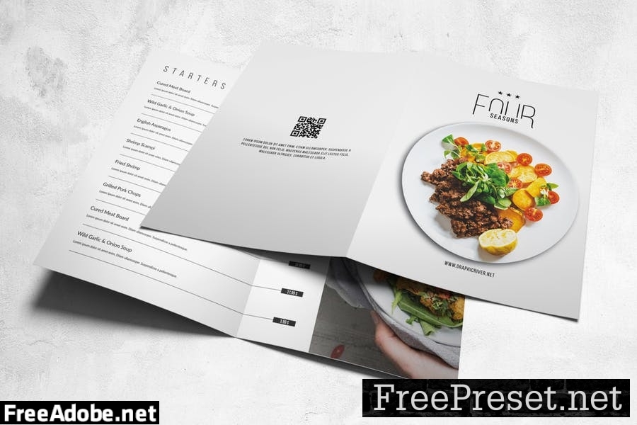 Minimal Elegant Food Menu Design A4 & US Letter 47FRS9Z