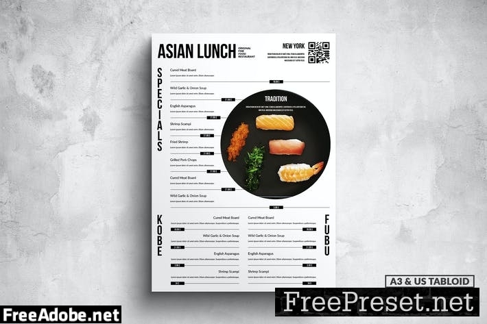 Minimal Japanese Food Menu - A3 & US Tabloid YL2W6SF