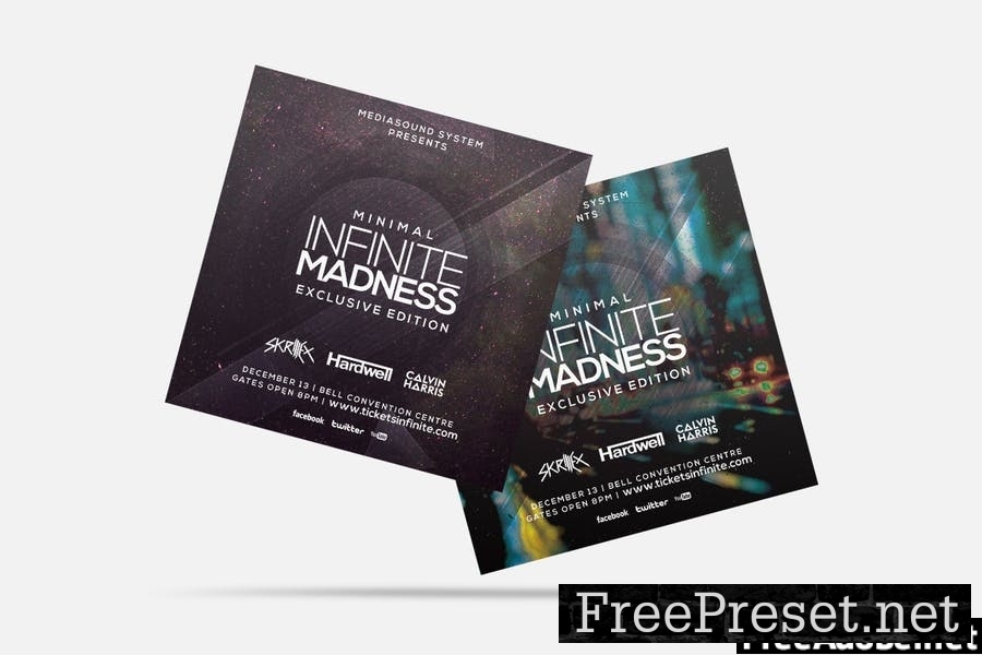 Minimal Madness Square Flyer & Insta Post 426NEYA