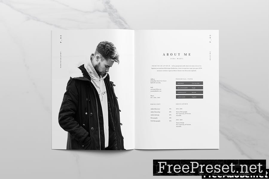 Minimal Portfolio - Creative Booklet with Resume Y9QRHEU