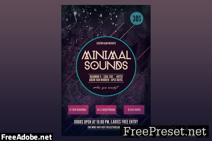 Minimal Sounds Flyer Poster 34K6S8