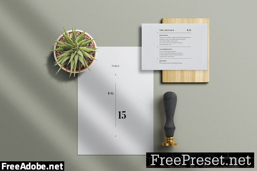 Minimal Wedding Invitation Set T9PQT7U