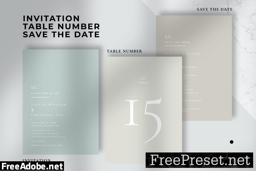 Minimal Wedding Invitation Suite 2GKNYK8