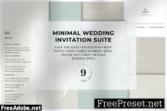 Minimal Wedding Invitation Suite 2GKNYK8