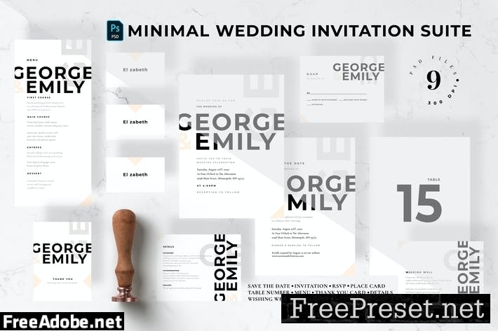 Minimal Wedding Invitation Suite GEX2QNE