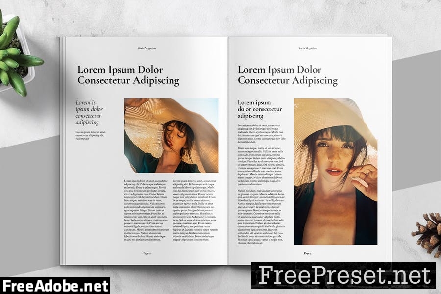 Minimalist Aesthetic Fashion Magazine Template QG6RN3T