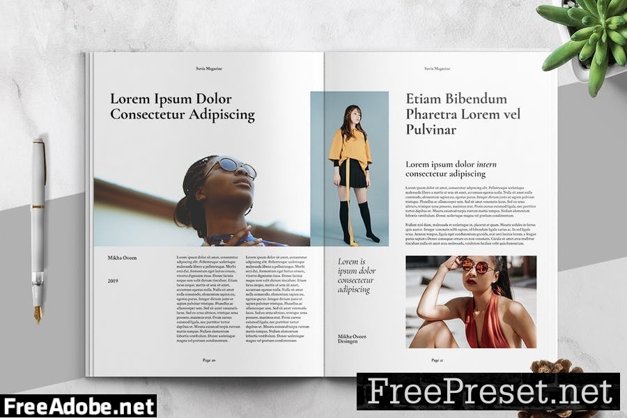 Minimalist Aesthetic Fashion Magazine Template QG6RN3T