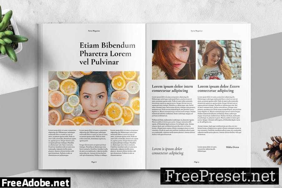 Minimalist Aesthetic Fashion Magazine Template QG6RN3T