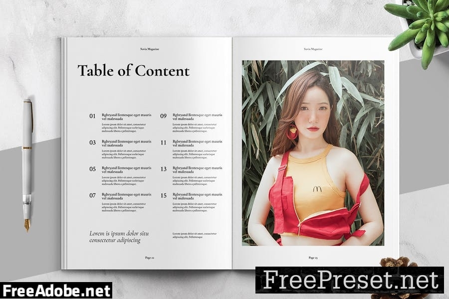 Minimalist Aesthetic Fashion Magazine Template QG6RN3T