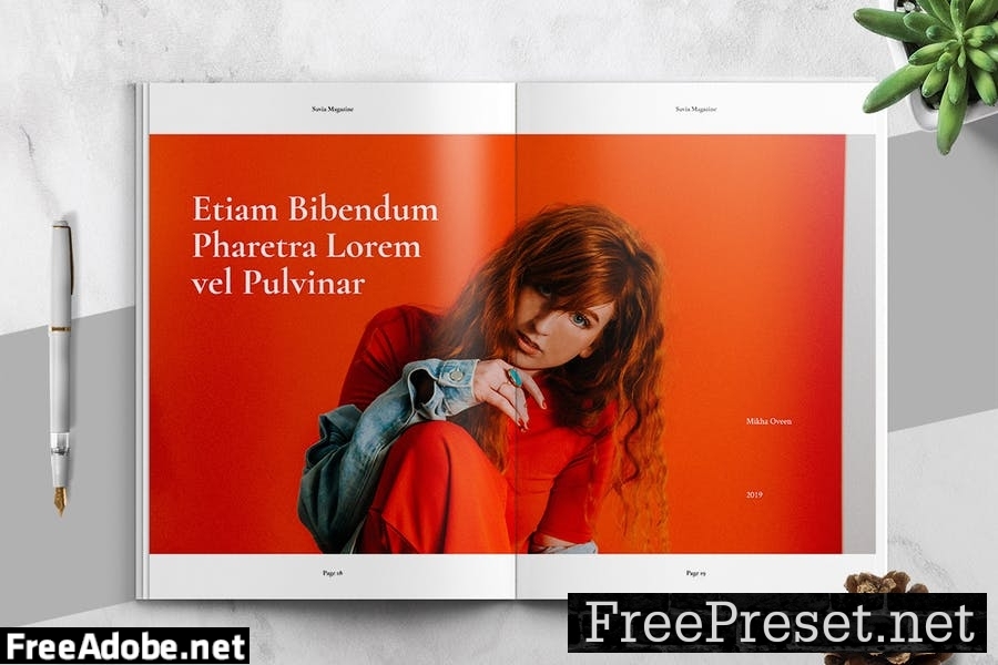 Minimalist Aesthetic Fashion Magazine Template QG6RN3T