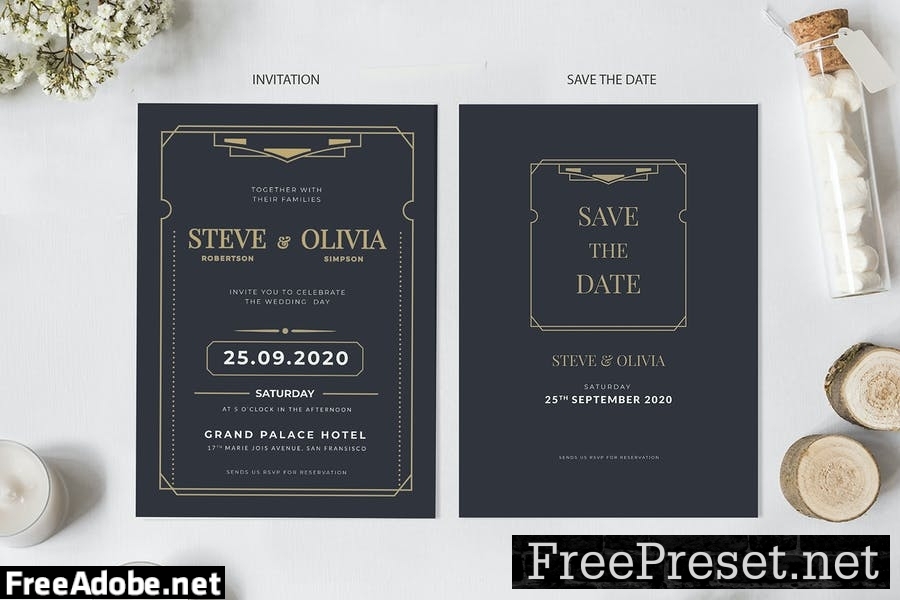 Minimalist Art Deco - Wedding Invitation Y6TUFBT