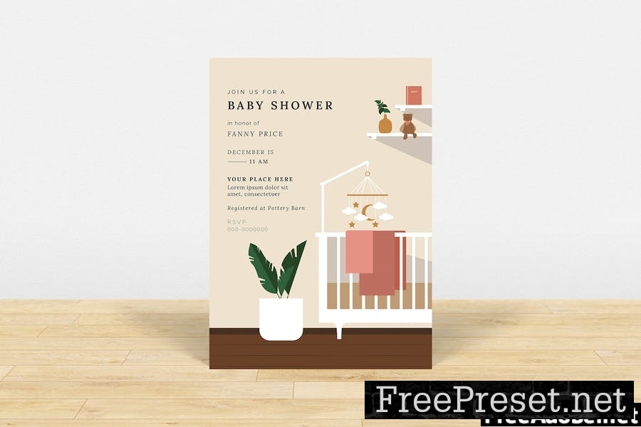 Minimalist Baby Shower Invitation