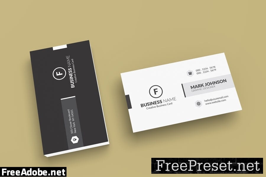 Minimalist Business Cards Mockup 3ZPMZJ9