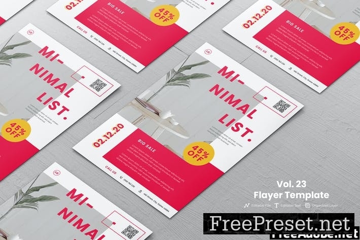 Minimalist Flyer template Vol. 23 UHN4GKD