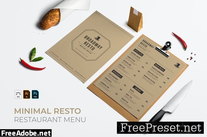 Minimalist | Restaurant Menu TBWJ6AH