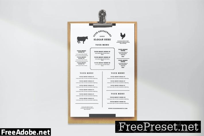 Minimalist Restaurant Menu 5Z63PXT