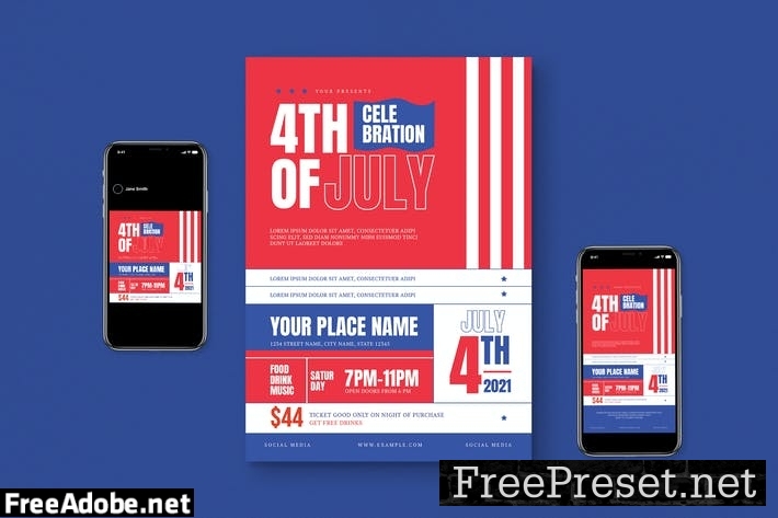 Modern 4th of July Flyer Pack ZR2P2YU