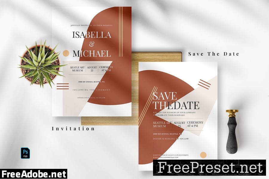 Modern Abstract Invitation Set AE