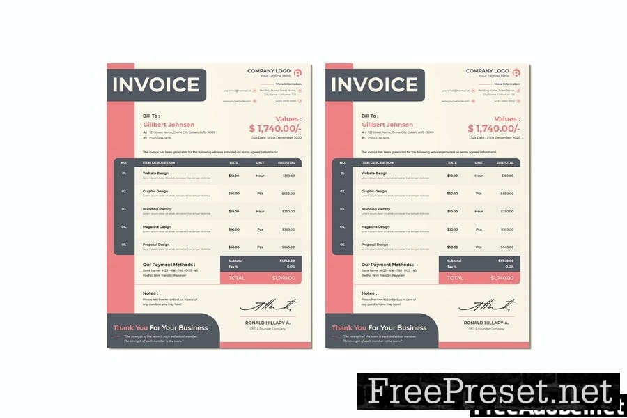 Modern Billing Invoice VY9U3RN