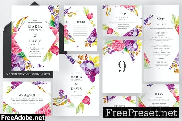 Modern Botanical Wedding Suite WT8BCF9