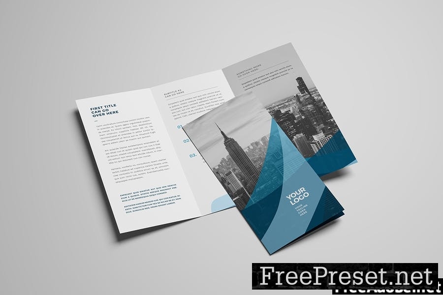 Modern Business Blue Trifold