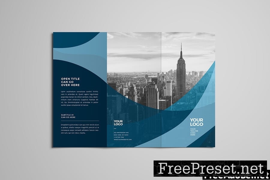 Modern Business Blue Trifold