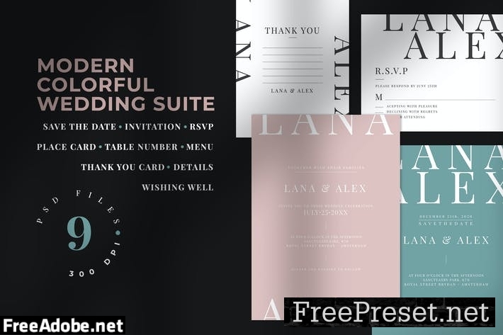 Modern Colorful Wedding Suite VAFSEPW