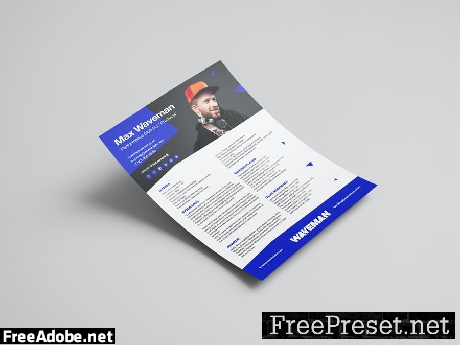 Modern DJ Press Kit / Resume / Rider Template NA4EKH2