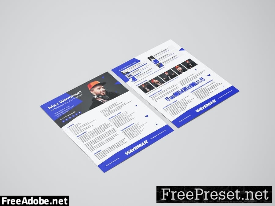 Modern DJ Press Kit / Resume / Rider Template NA4EKH2