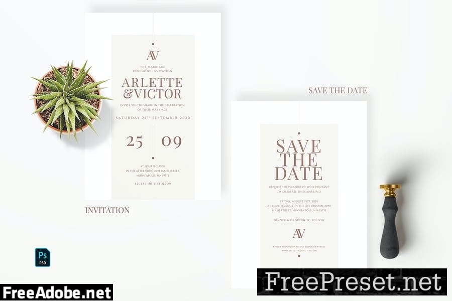 Modern Elegant Wedding Invitation