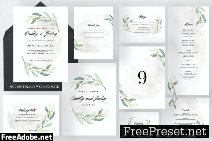 Modern Foliage Wedding Suite DL8AG3Q