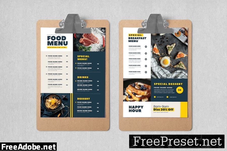 Modern Food Menu