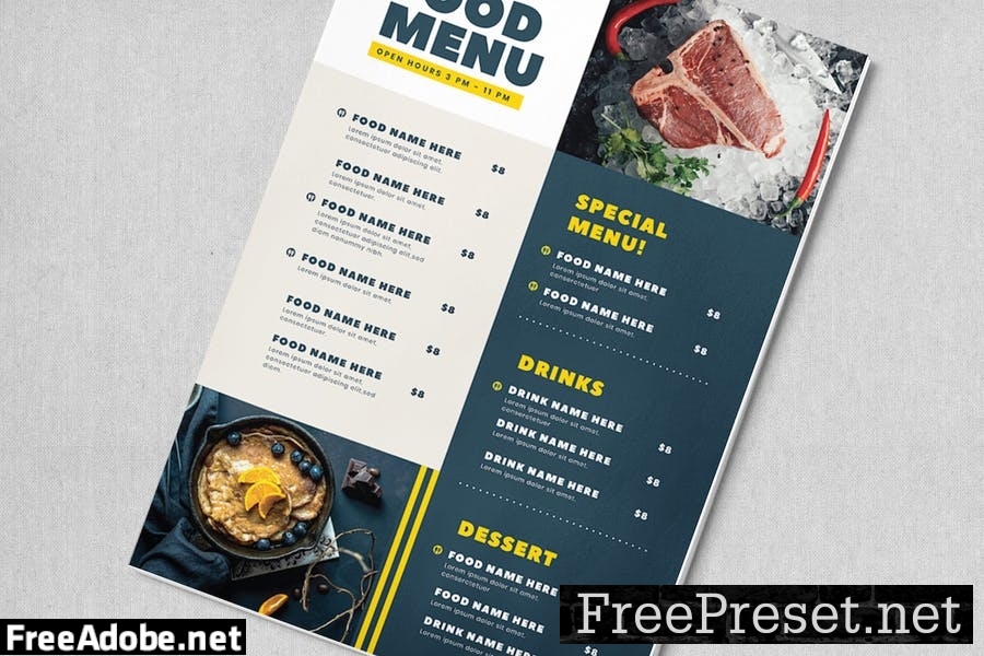 Modern Food Menu