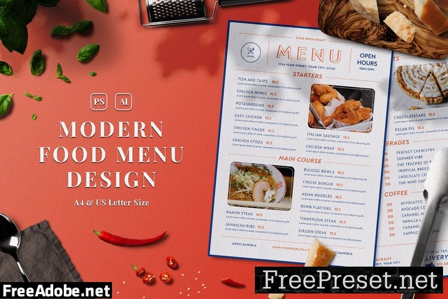 Modern Food Menu