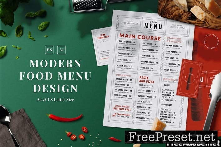 Modern Food Menu H52V83H