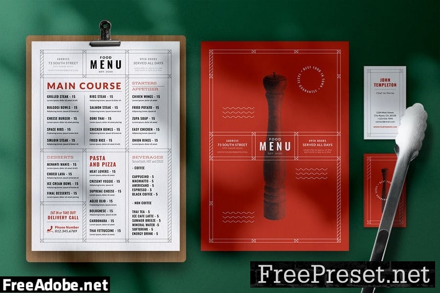 Modern Food Menu QAQ9STM