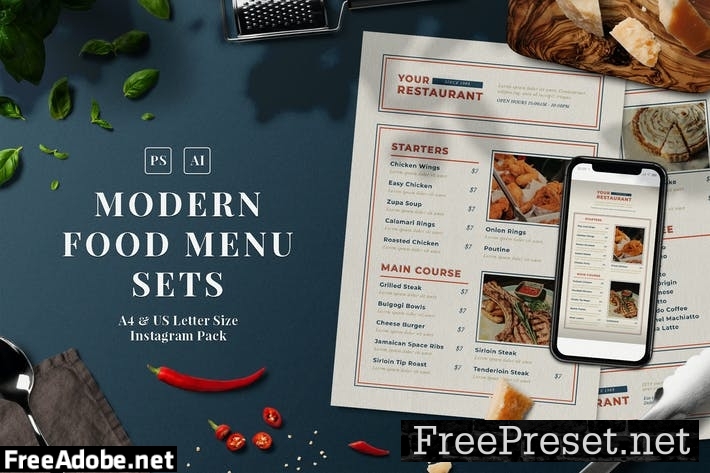 Modern Food Menu Set 7BQ7UX3