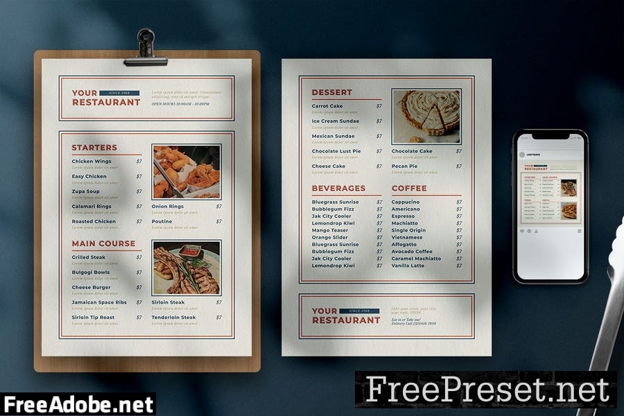 Modern Food Menu Set