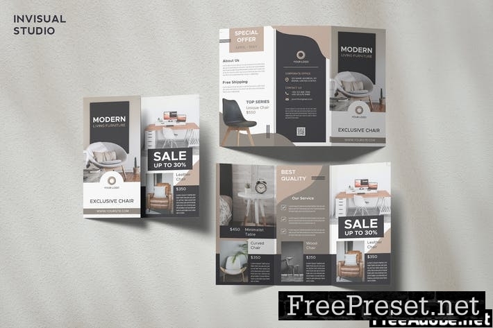 Modern Furniture Trifold Brochure Template LBG27SF