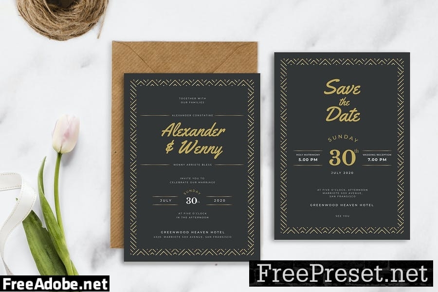 Modern Geometric - Wedding Invitation NGKUQ3W