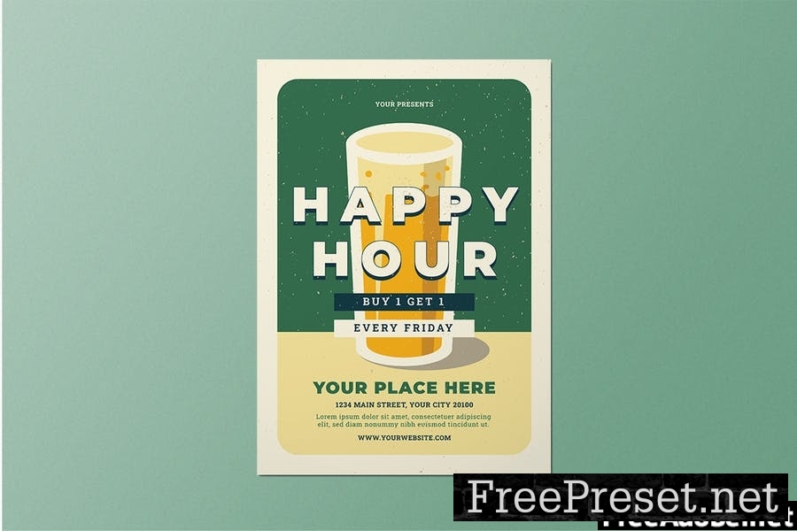 Modern Happy Hour Flyer N6Q5XS2