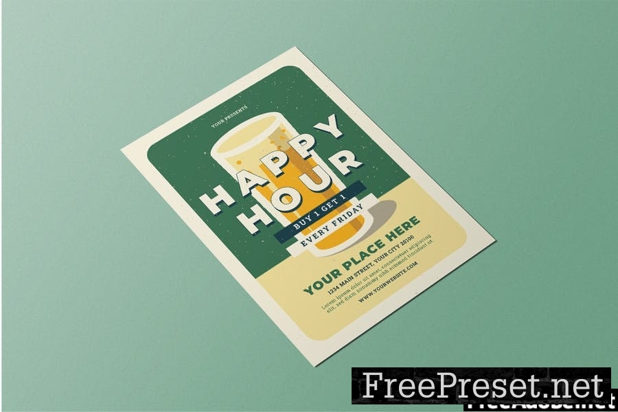 Modern Happy Hour Flyer N6Q5XS2