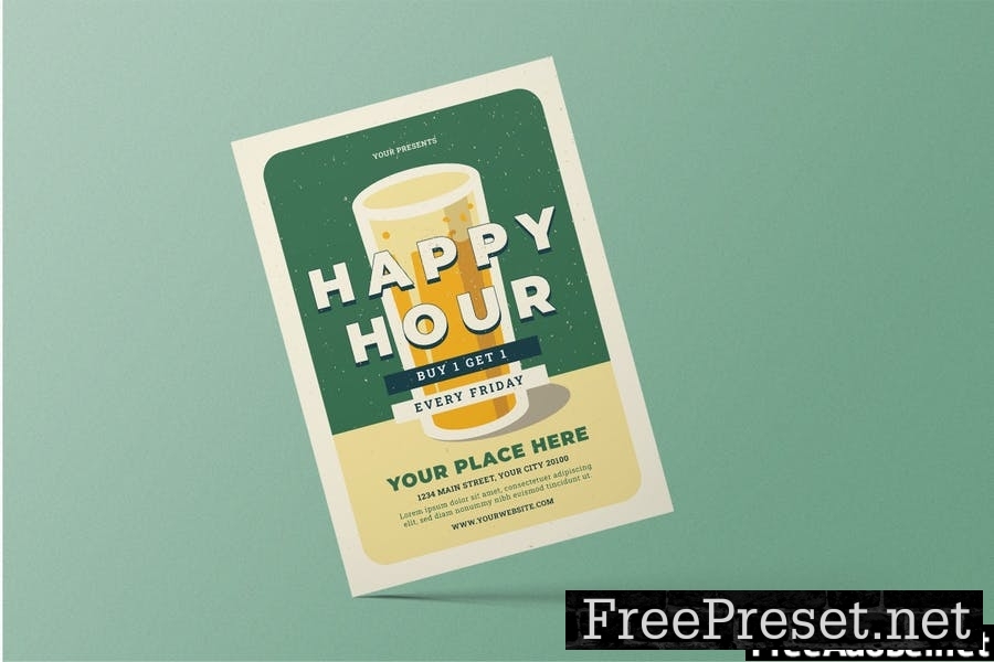 Modern Happy Hour Flyer N6Q5XS2