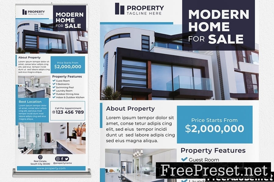 Modern Home For Sale #01 Print Templates Pack VW27QPQ