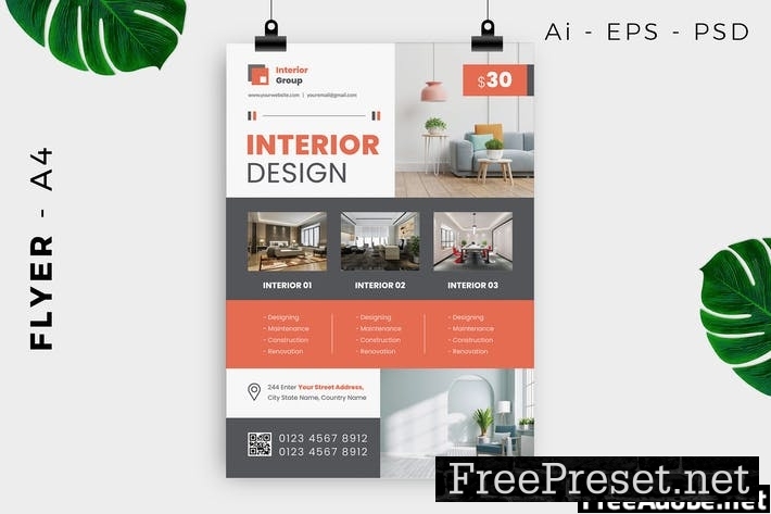 Modern Interior Flyer Design 3YNEKTF