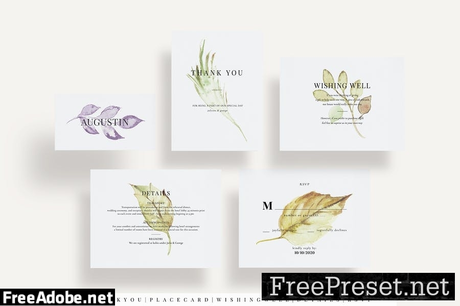 Modern Leaf Wedding Set EZ