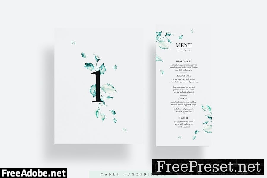 Modern Leaf Wedding Set EZ