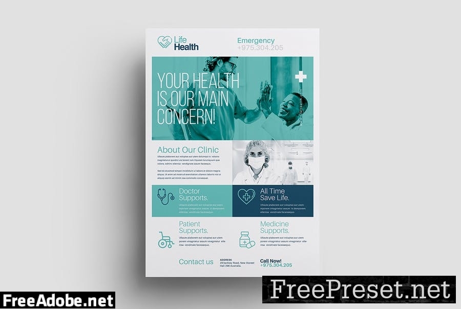 Modern Medical Flyer Templates BKA9PKU