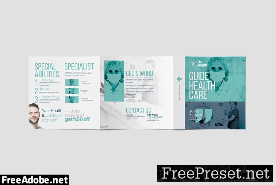 Modern Medical Square Trifold Brochure T5VLXDQ